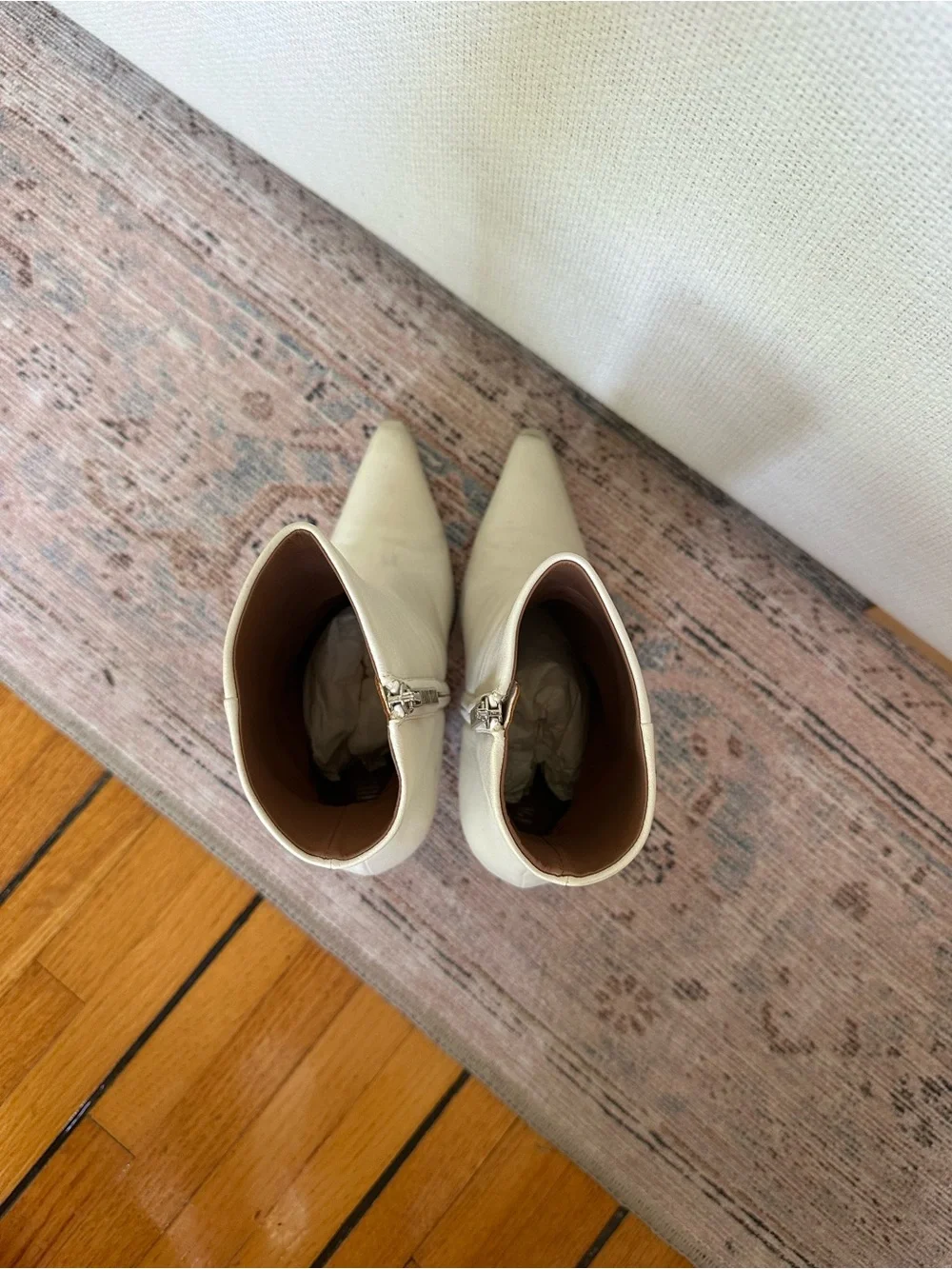 Paris Texas White Leather Ankle Boots